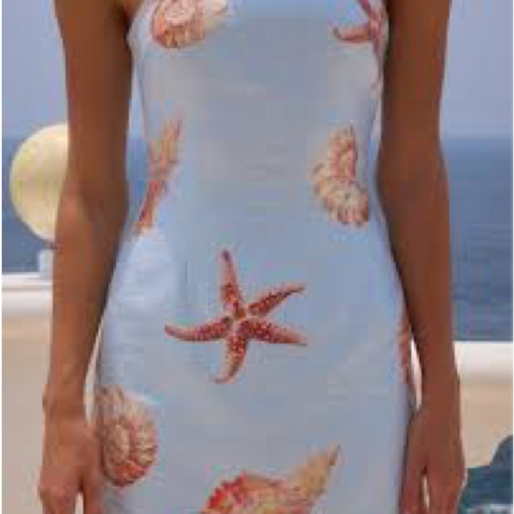 Runaway the label Blue Starfish Print Dress